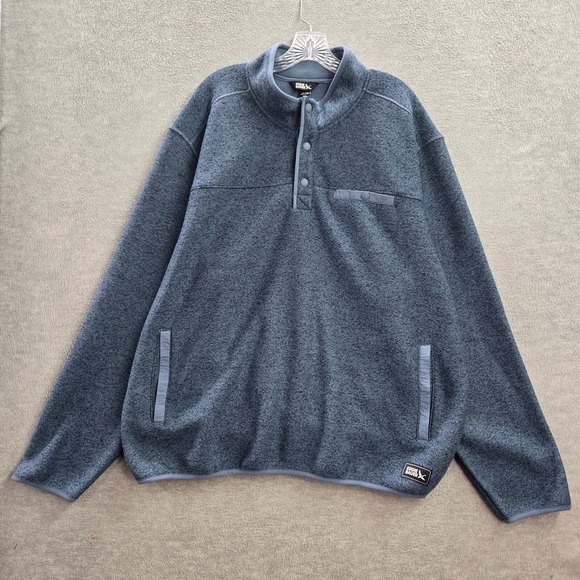 Eddie Bauer Other - Eddie Bauer Men Sweater 2XL Blue Fleece‎ 1/4 Snap Pockets Outdoor Hiking